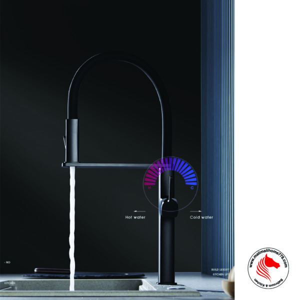 SMITH SFT-P213 Single Lever Kitchen Sink Mixer with Pull-out Dual Sprayer [Matte Black] - Image 5