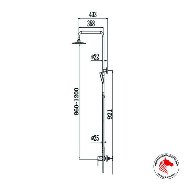 ABAGNO SJ-SM-809-513 Exposed Shower Column with Shower Mixer - Image 2