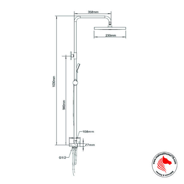 ABAGNO SP-855-703 Two-way Exposed Shower Column - Image 2