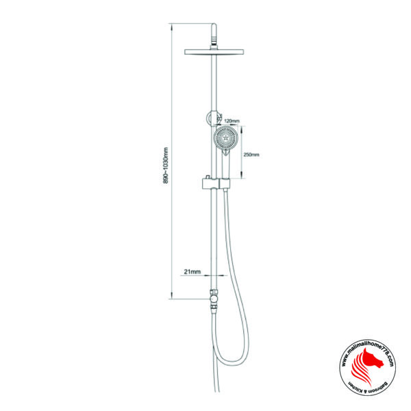 ABAGNO SP-855-703-BN Two-Way Exposed Shower Column [Black Nickel] - Image 2