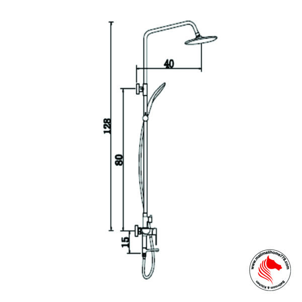 ABGANO SS-BM-848-543 Exposed Shower Column with Bath Mixer - Image 2