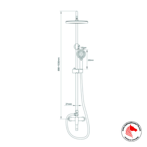 ABAGNO TD-BM-855-703 Exposed Shower Column with Bath Mixer - Image 2