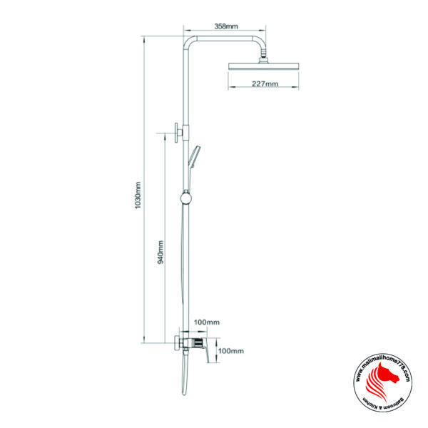 ABAGNO TD-BM-857-705 Exposed Shower Column with Bath Mixer - Image 2