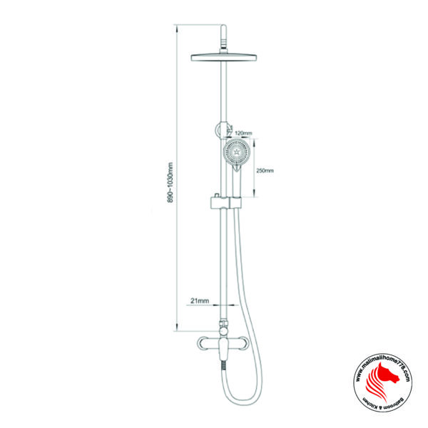 ABAGNO TD-SM-855-703 Exposed Shower Column with Shower Mixer - Image 2