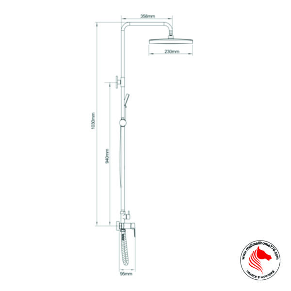 ABAGNO TE-SM-855-703 Exposed Shower Column with Shower Mixer - Image 2