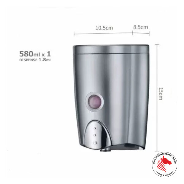 HOMEPLUZ DH-600-VP 580ml Classic Smart Wall Mounted Soap Dispenser [Dark Silver] - Image 6
