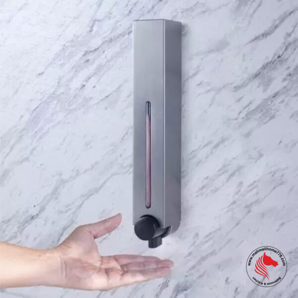 HOMEPLUZ DH-700-1VP 500ml Square Wall Mounted Soap Dispenser [Dark Silver] - Image 4