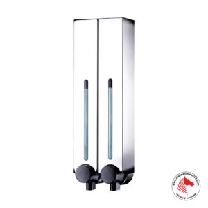 HOMEPLUZ DH-700-2CP 500ml Square Wall Mounted 2 Chamber Soap Dispenser [Chrome Plated]