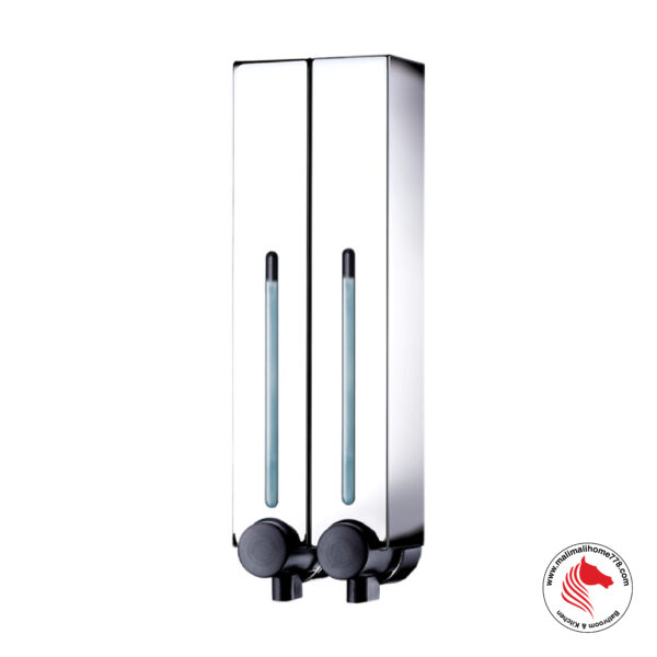 HOMEPLUZ DH-700-2CP 500ml Square Wall Mounted 2 Chamber Soap Dispenser [Chrome Plated]