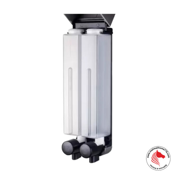 HOMEPLUZ DH-700-2VP 500ml Square Wall Mounted 2 Chamber Soap Dispenser [Dark Silver] - Image 3
