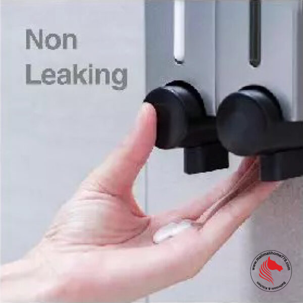 HOMEPLUZ DH-725-2VP 250ml Square Wall Mounted 2 Chamber Soap Dispenser [Dark Silver] - Image 5