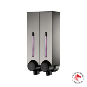 HOMEPLUZ DH-725-2VP 250ml Square Wall Mounted 2 Chamber Soap Dispenser [Dark Silver]