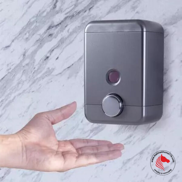 HOMEPLUZ DH-900-VP 750ml Cube Wall Mounted Soap Dispenser [Dark Silver] - Image 4