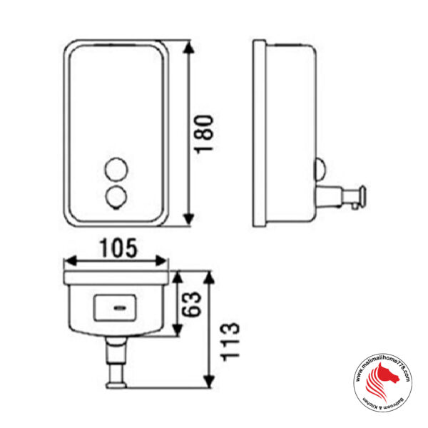 ATGET SD-680H 850ml Wall Mounted Soap Dispenser - Image 2