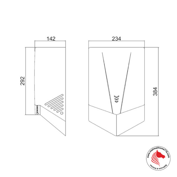 ABAGNO UHD 2000SV Wall Mounted Automatic Sensing Hand Dryer [Dark Silver] - Image 2
