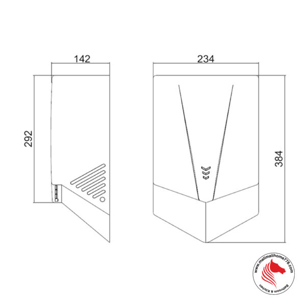 ABAGNO UHD 2000W Wall Mounted Automatic Sensing Hand Dryer [White] - Image 2