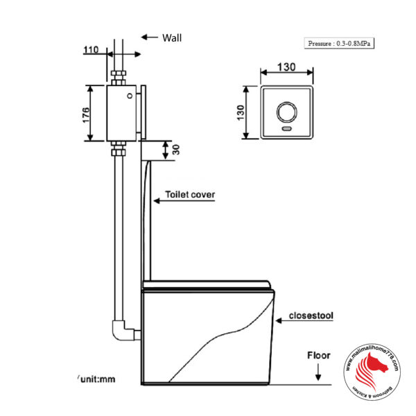 ABAGNO USR 609S Water Closet Sensor Flush Valve - Image 2