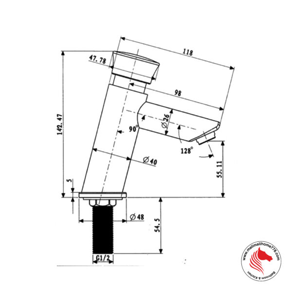 ABAGNO UTS 700 Self Closing Basin Tap - Image 2