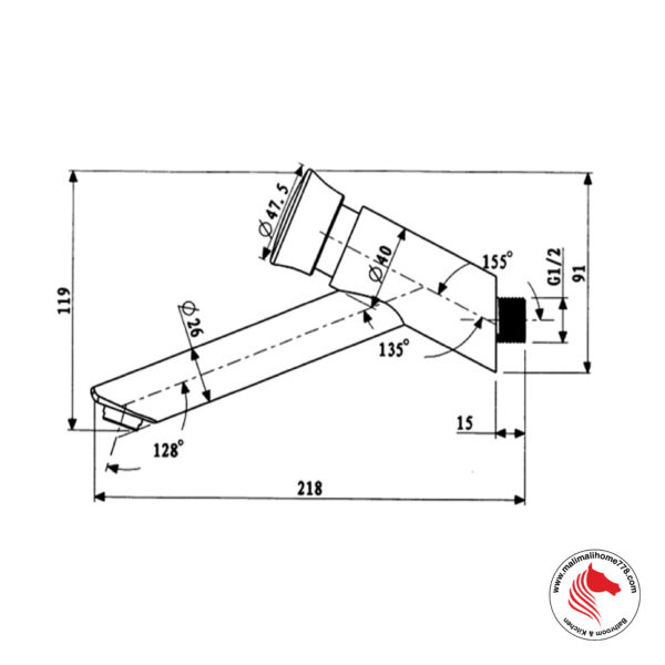 ABAGNO UTS 703L Self Closing Bib Tap - Image 2