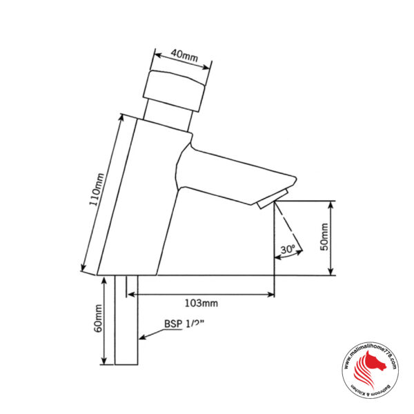 ABAGNO UTS 707 Self Closing Basin Tap - Image 2